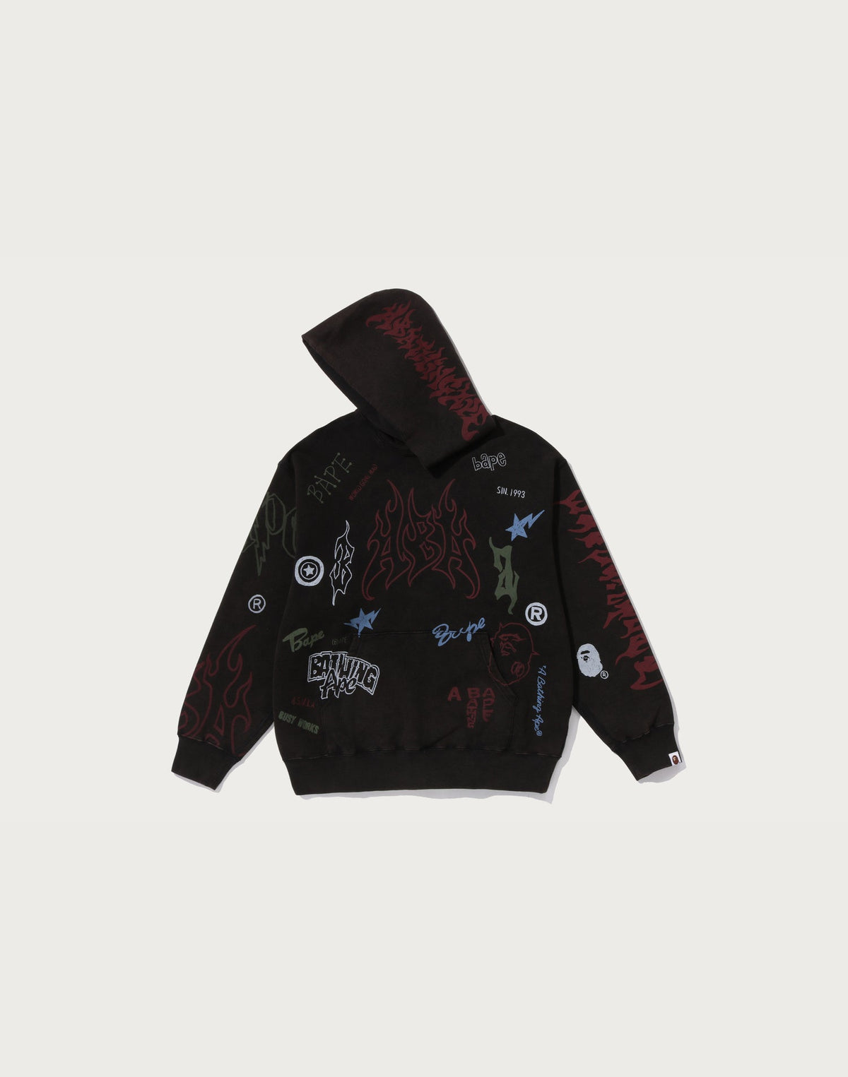 ALLOVER PRINT RELAXED FIT PULLOVER HOODIE MENS