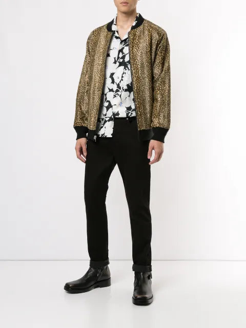 Needles leopard-print velour bomber jacket