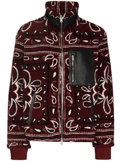 AMIRI Bandana print fleece jacket