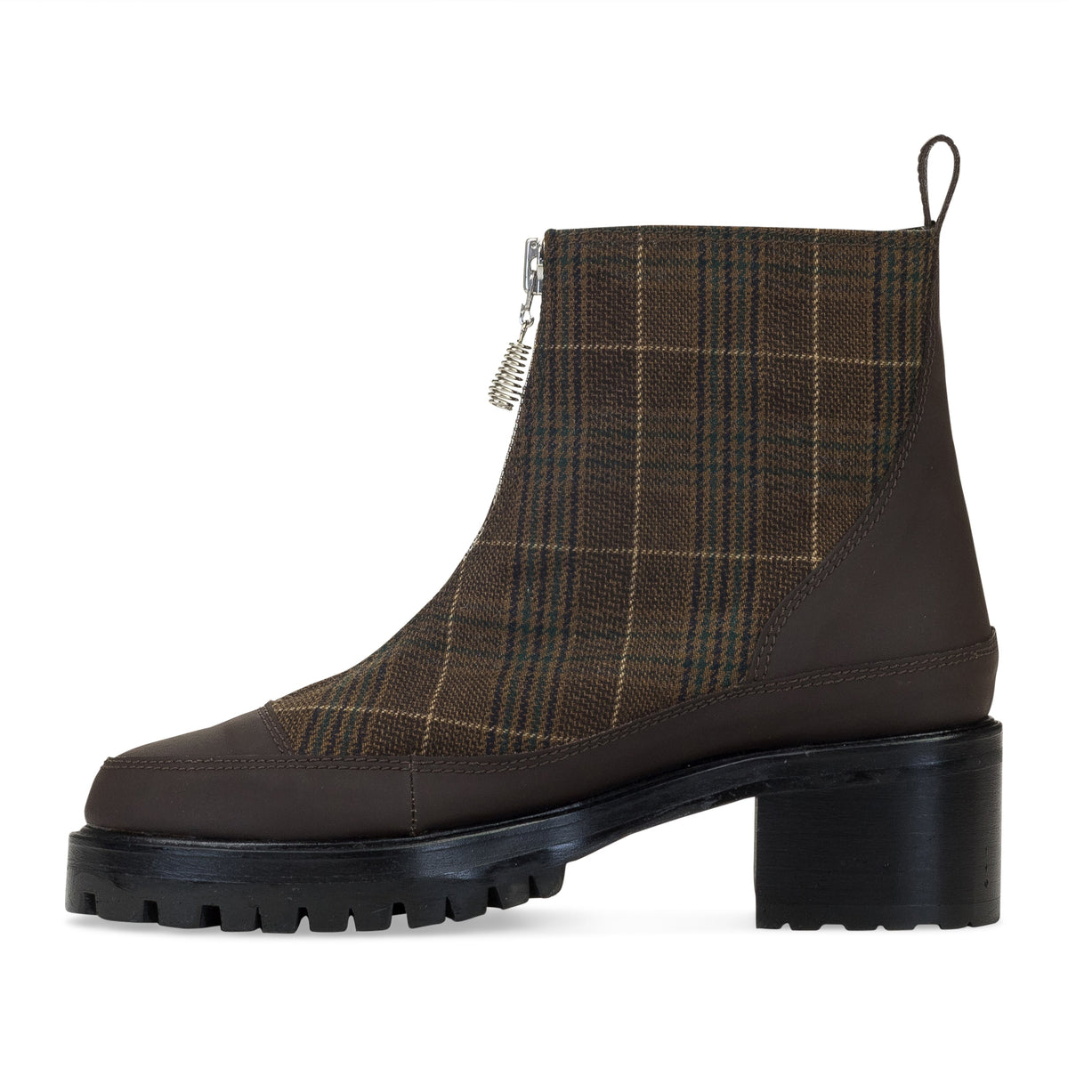 BROWN EXCLUSIVE PLAID CHRIS ANKLE BOOTS