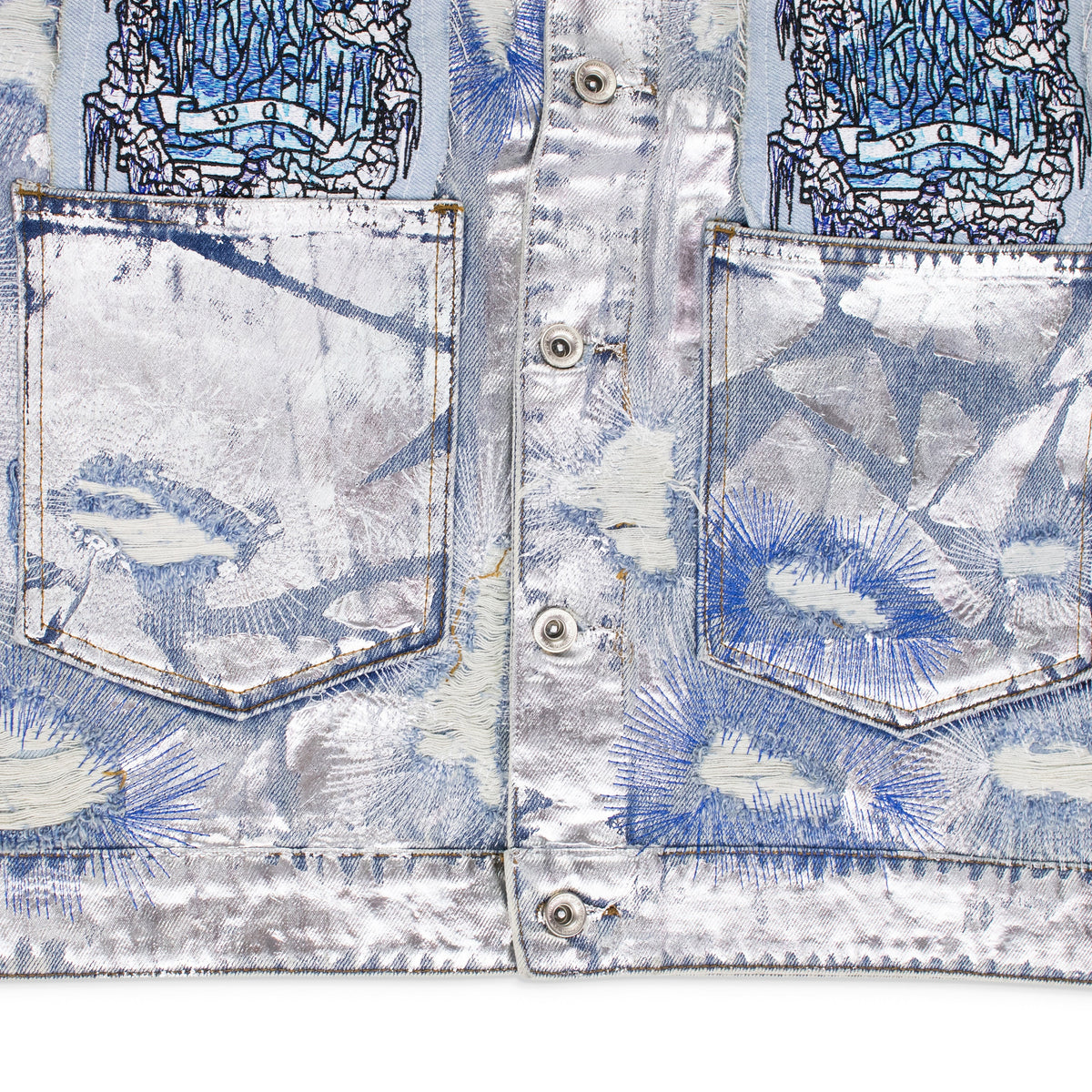 BLUE HEAVY METAL DENIM TRUCKER JACKET