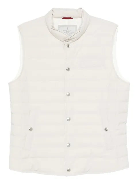 Brunello Cucinelli bonded taffeta lightweight down vest