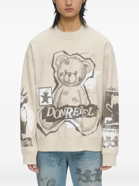DOMREBEL High Low bear-print sweatshirt