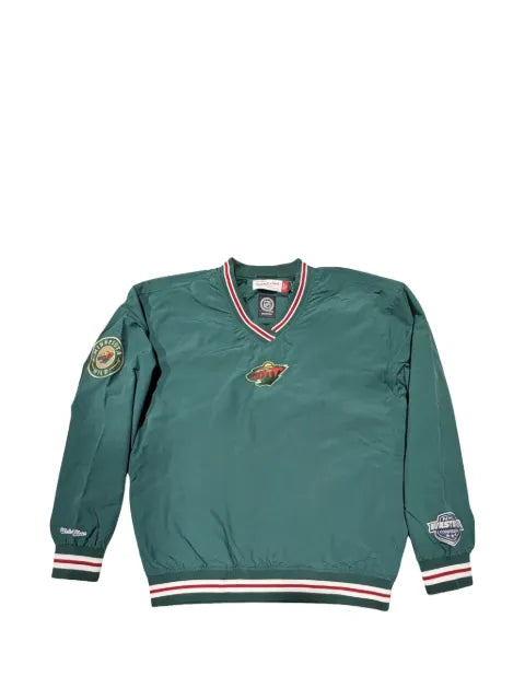 Mitchell & Ness logo-patch V-neck sweatshirt