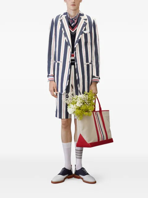 Thom Browne striped seersucker oversized sportcoat