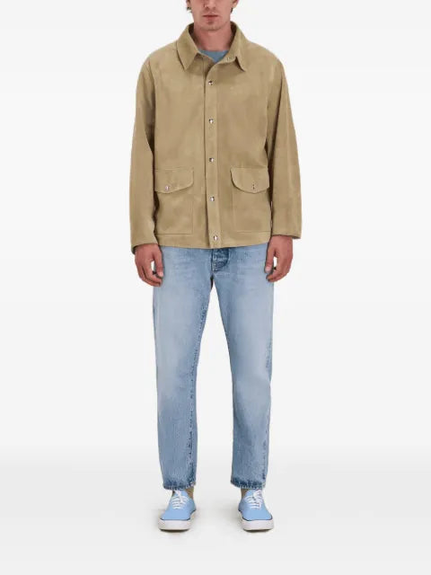 Fortela patch-pocket suede jacket