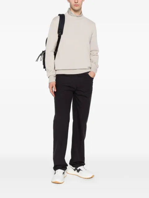 Emporio Armani logo-embroidered crew-neck sweater