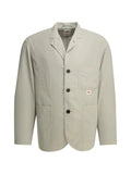 Danton logo-patch button-down jacket
