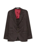 Brunello Cucinelli pinstripe peak-lapel blazer