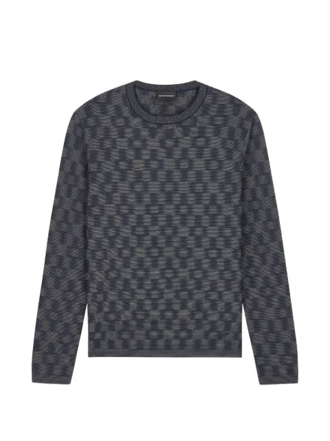 Emporio Armani pattern-knit virgin wool jumper Signature Capsule