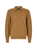 BOSS knitted cotton sweater with johnny collar