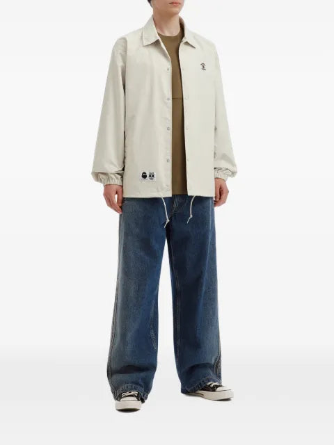 FINGERCROXX logo-patch shirt jacket