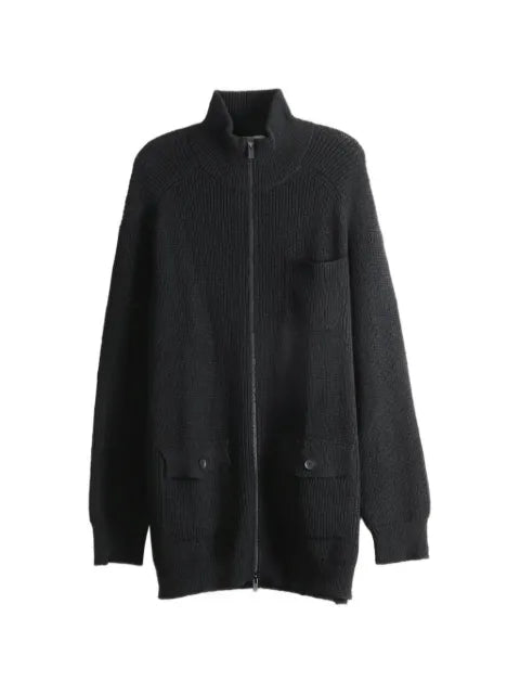 Yohji Yamamoto ribbed-knit zip-up cardigan