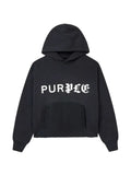 Purple Brand logo-print raw-edge hoodie