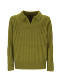 KEELING ribbed-knit polo-collar sweater