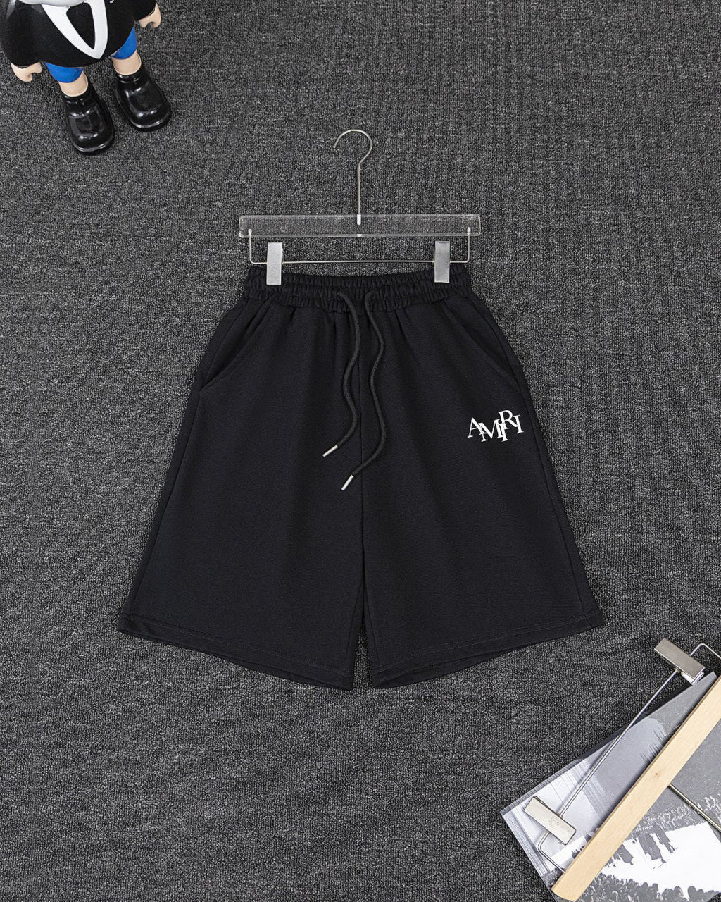 Amiri Overlapped Logo Short‑Sleeve T‑Shirt & Drawstring Shorts Two‑Piece Set
