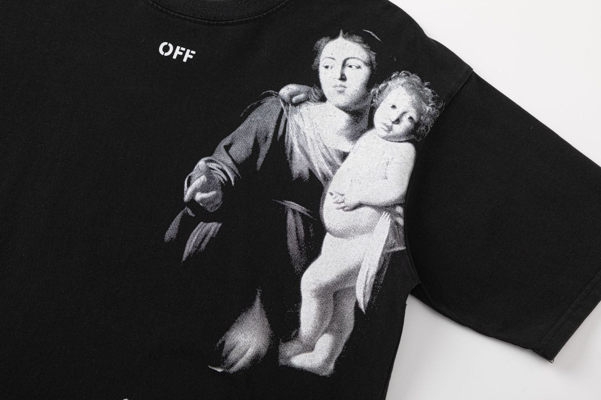Off-White Madonna Painting Graphic Short Sleeve Crewneck T-Shirt