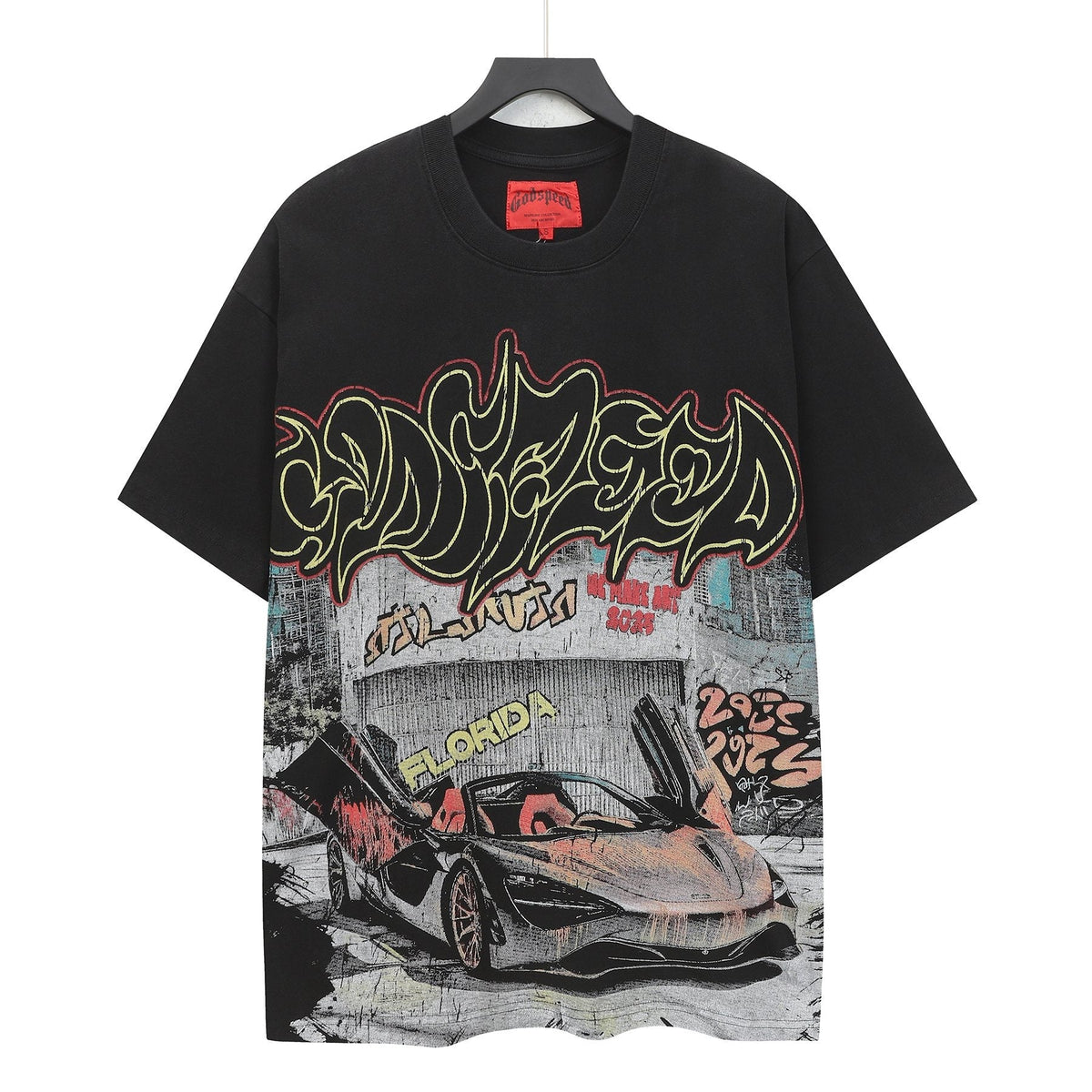 Godspeed Car Graffiti Graphic T-Shirt