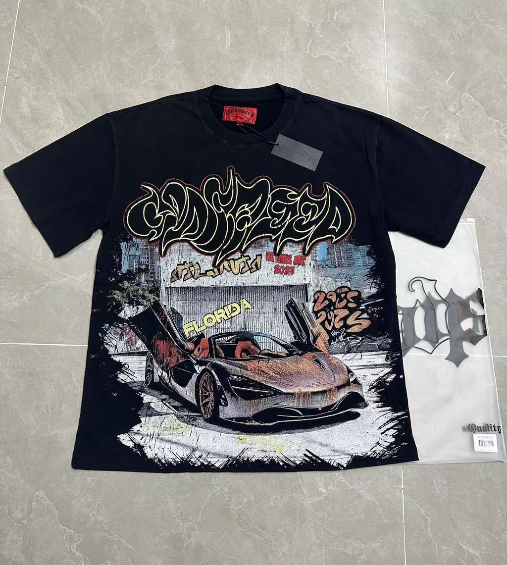 Godspeed Car Graffiti Graphic T-Shirt