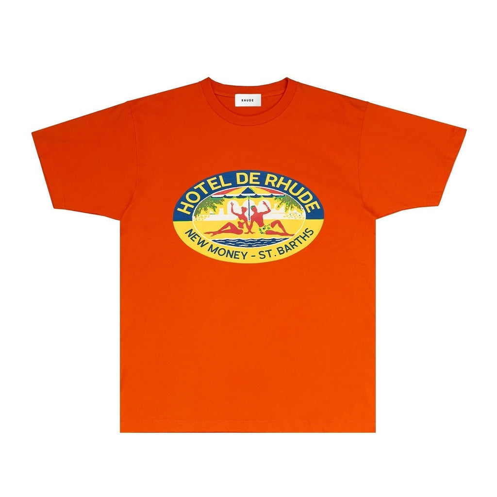 Rhude T-shirts Printed Trendy Pure Cotton