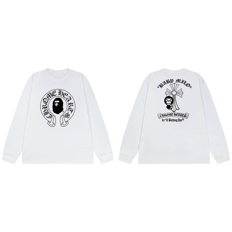 Bape Chrome Hearts Baby Milo Cross Horseshoe Oversized Tee Multi‑Style