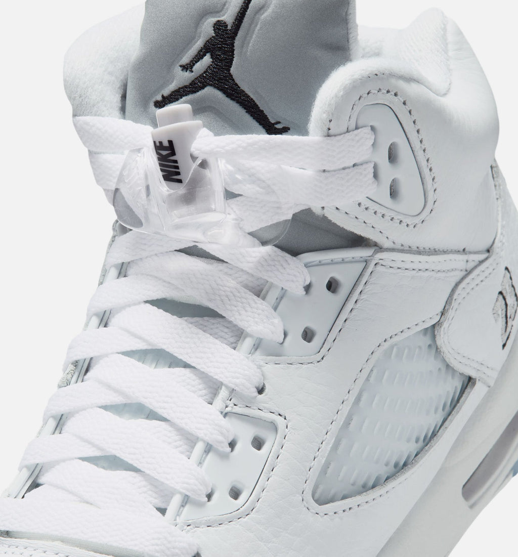Air Jordan 5 Retro OG "White Metallic" Big Kids' Shoe – White/Black/Metallic Silver