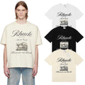 Rhude T-shirts Heave on Earth Printed Cotton Casual Short Sleeve Men and Women