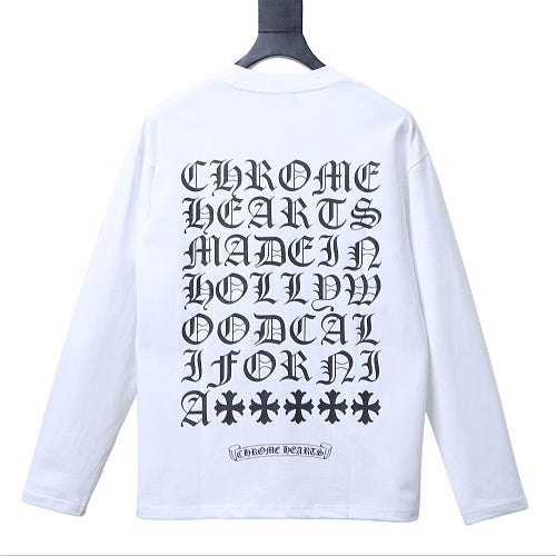 Chrome Hearts CH Eye Chart Letter Long Sleeve - Shirt White