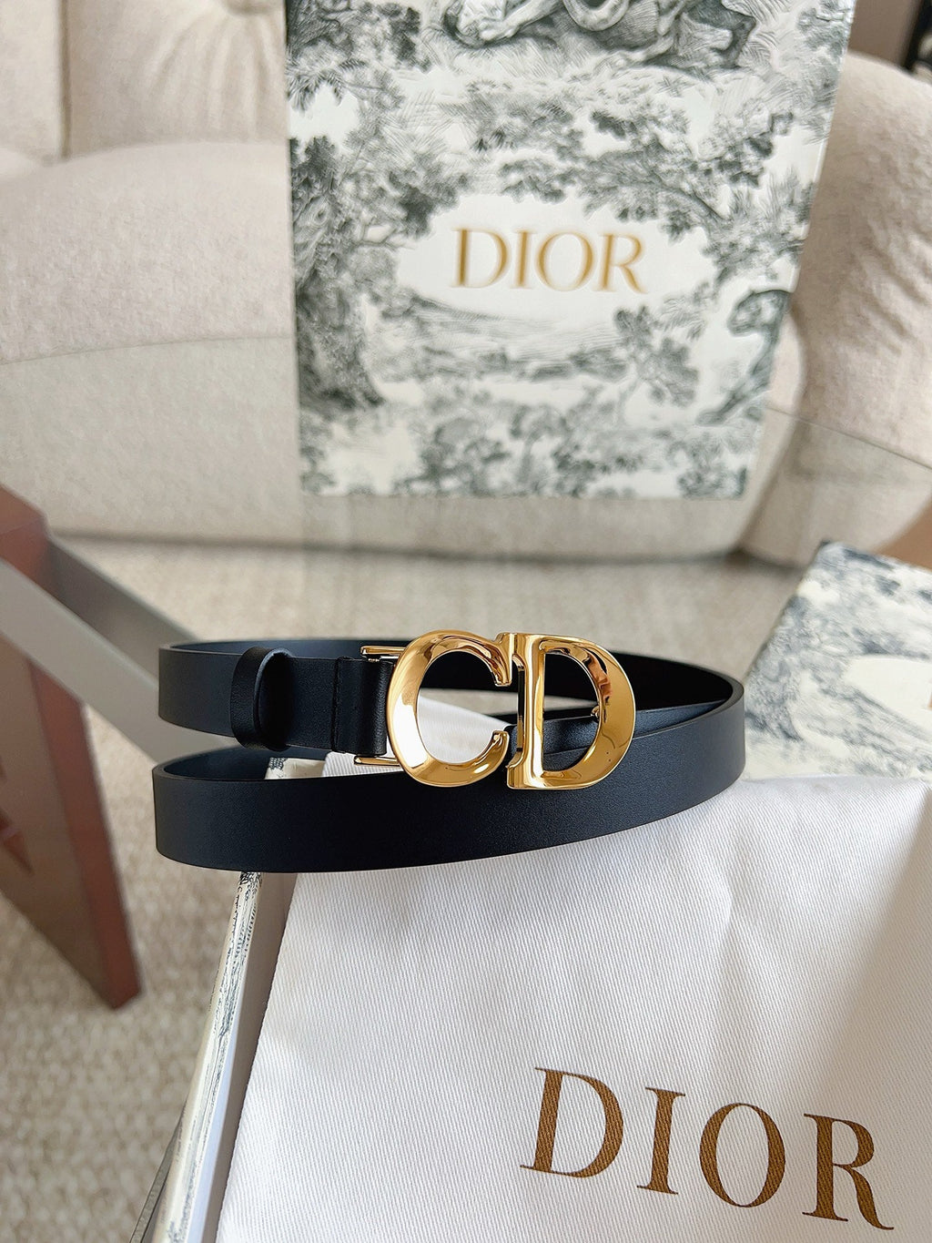 DIOR 25S BELT 20 MM IN BLACK CALFSKIN 613187