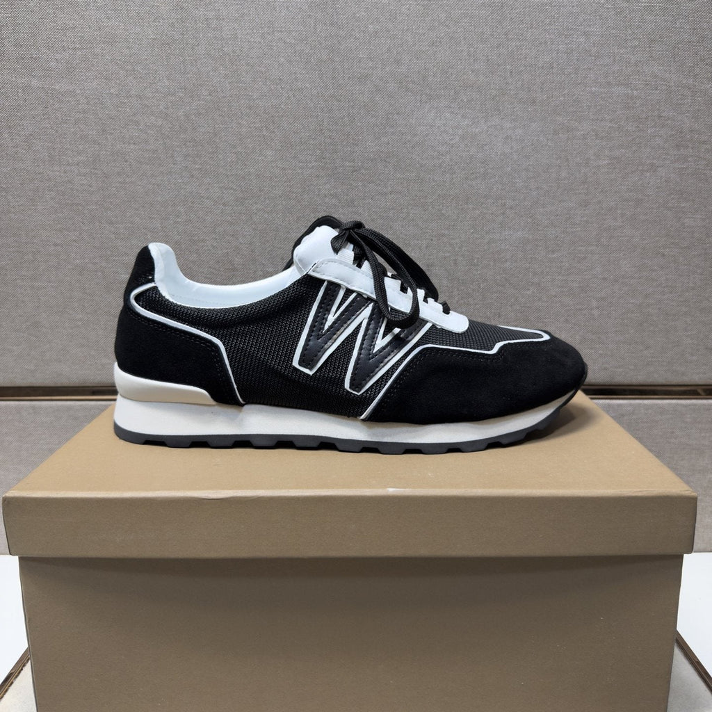J.M. Weston Men's Black and White Panel Sneakers