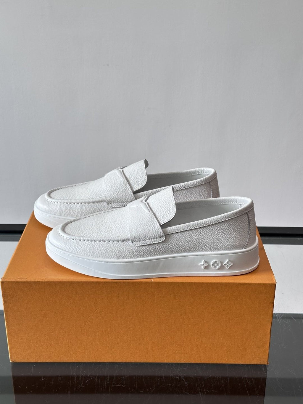 Louis Vuitton Textured Platform Slip-On Loafers
