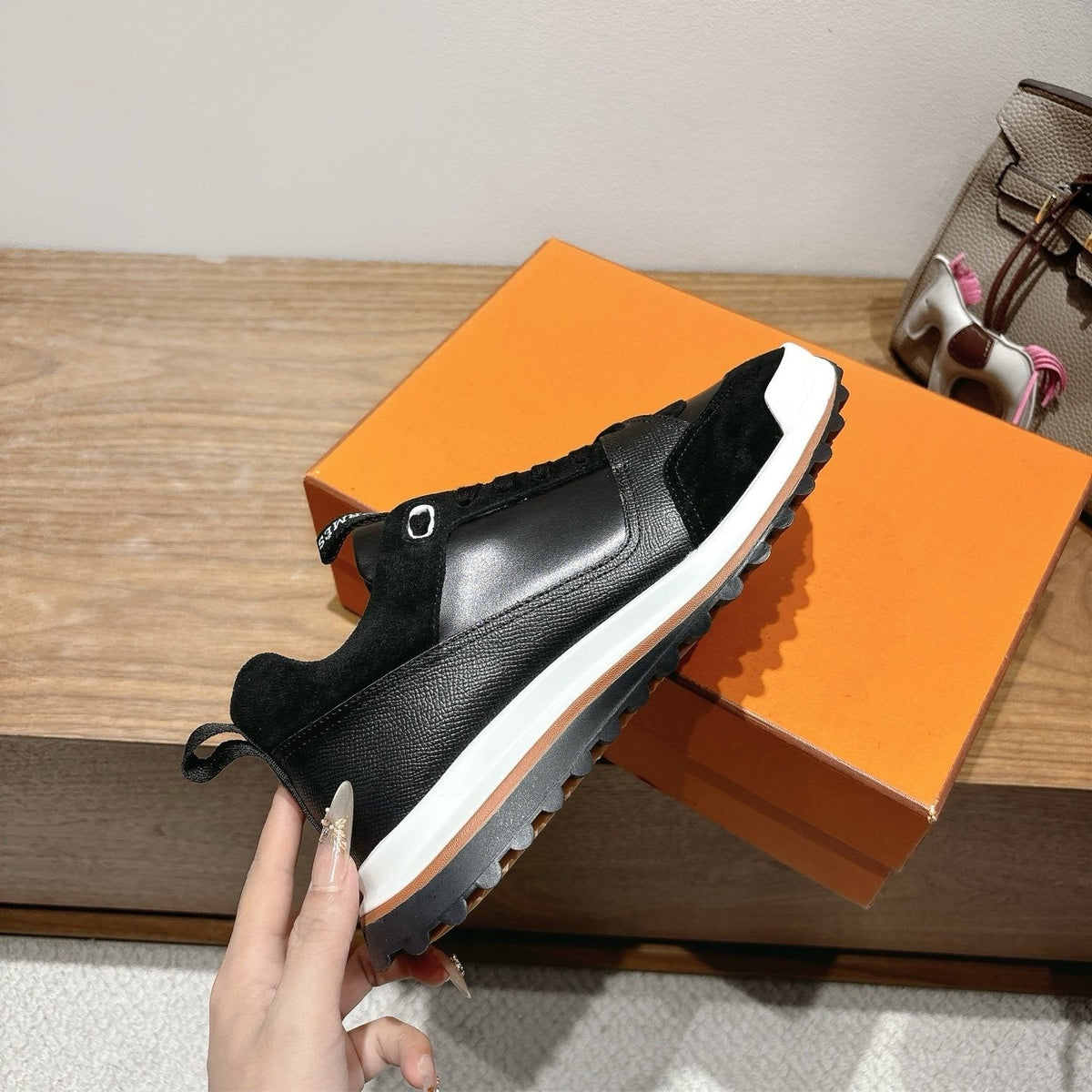 Hermès Paneled Low-Top Sneakers