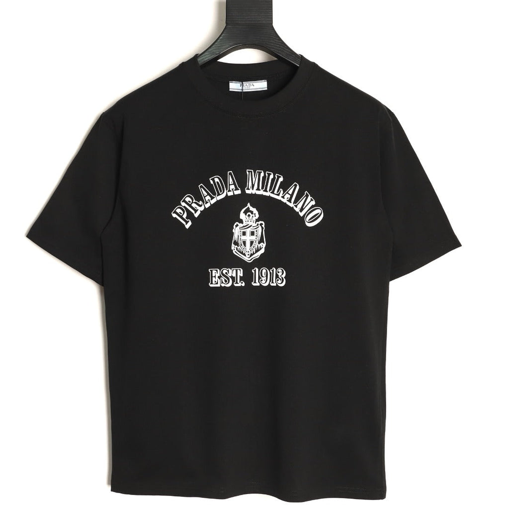Prada 26SS Milano Logo Graphic Short-Sleeve T-Shirt - Black