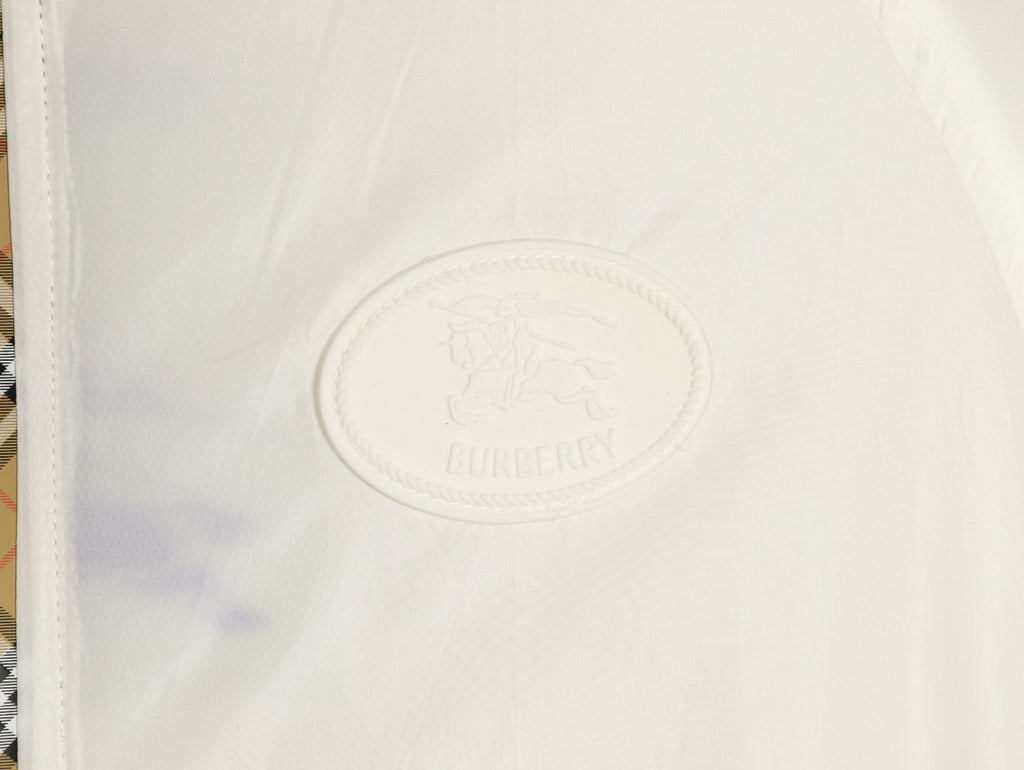 Burberry Check-Trim Hooded Zip-Up Jacket - Off-White