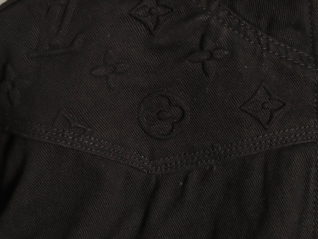 Louis Vuitton Monogram-Style Hooded Zip Jacket - Black