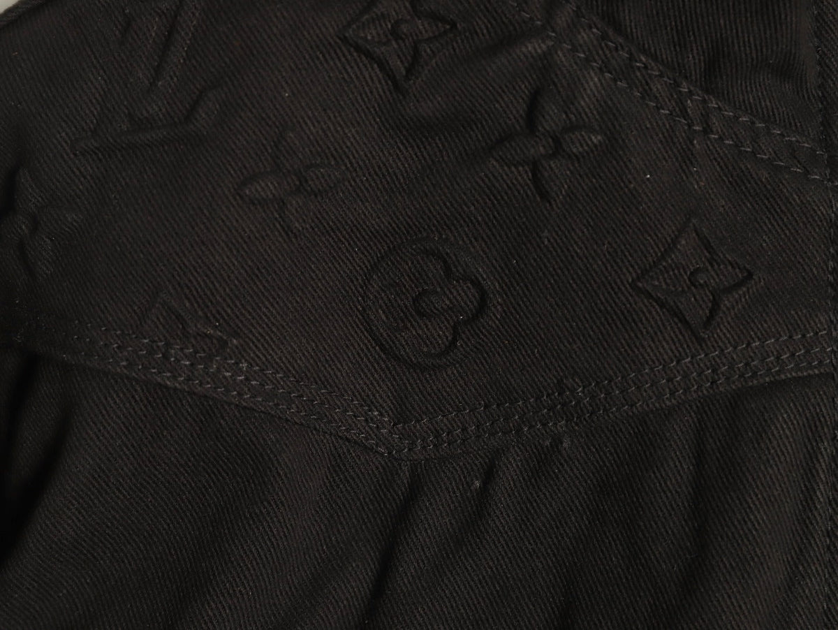 Louis Vuitton Monogram-Style Hooded Zip Jacket - Black