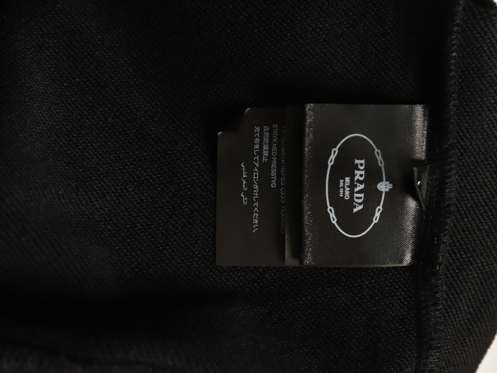 Prada Logo-Detail Collared Half-Zip Sweatshirt - Black